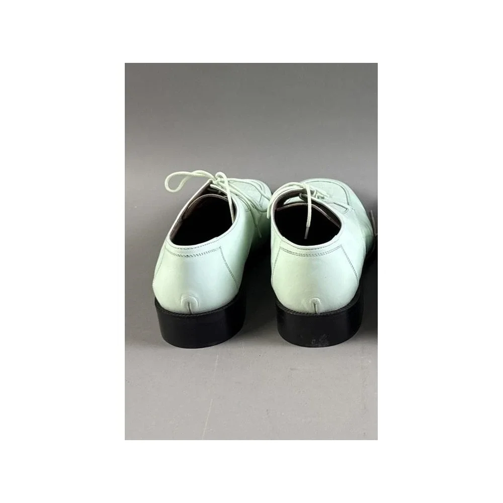 Vintage Mens Mint Green Dress Shoes Size 10 Apron Genuine Leather Sole Oxford‎